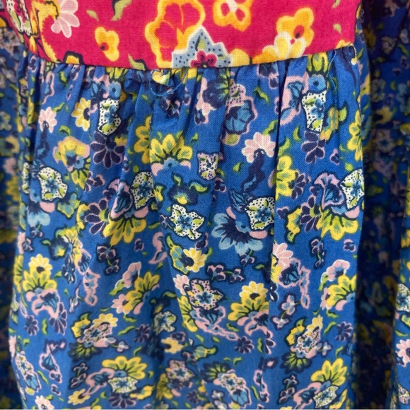 House Of Harlow 1960 Floral Maxi Dress Large Puff Sleeves Cotton Poplin Pink - Picture 12 of 16